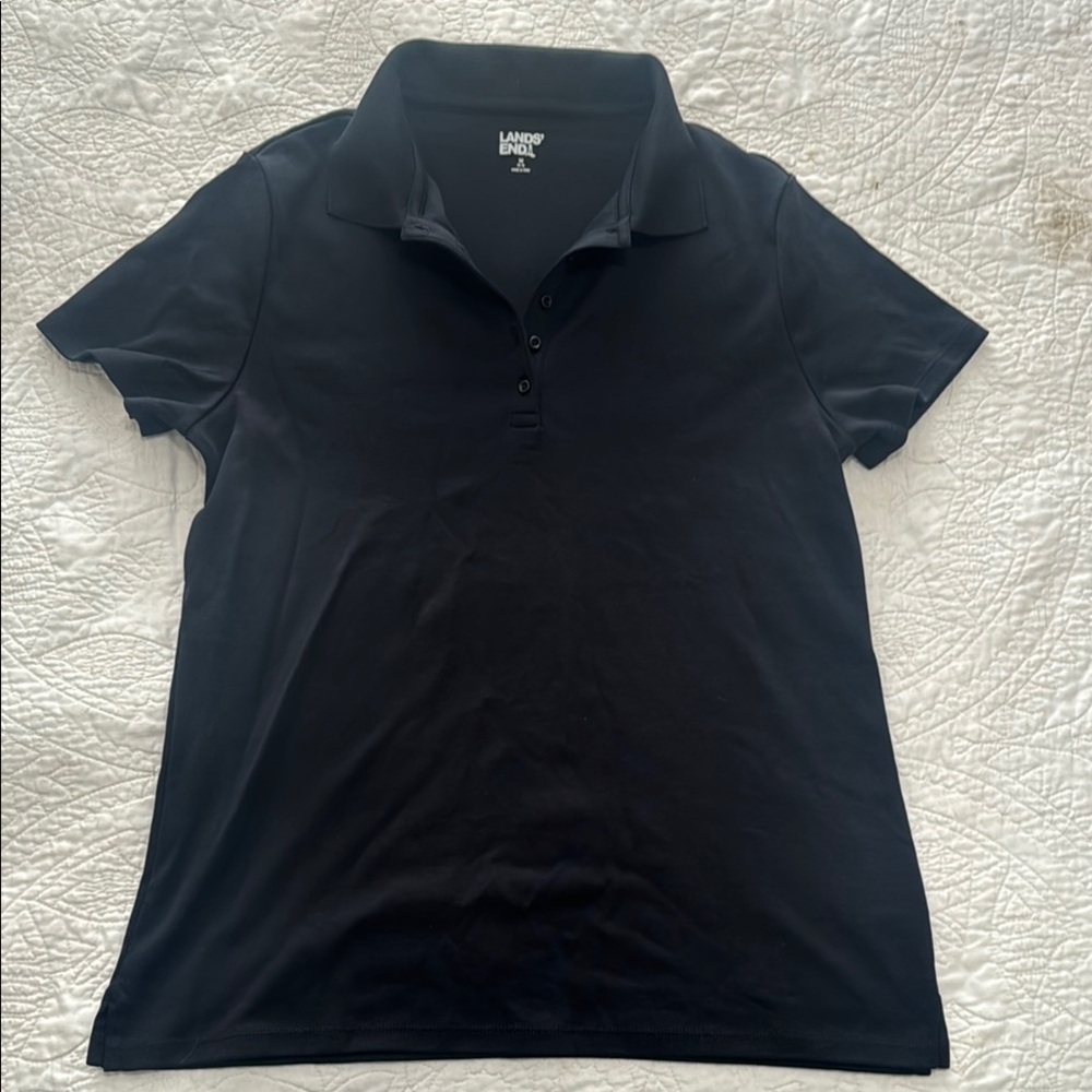 Lands' End Women's Black Polo Shirt